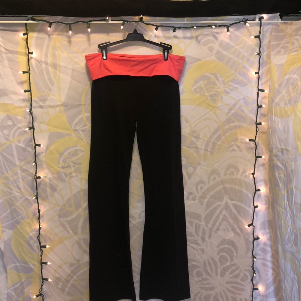 Pink peach angel wings yoga pants